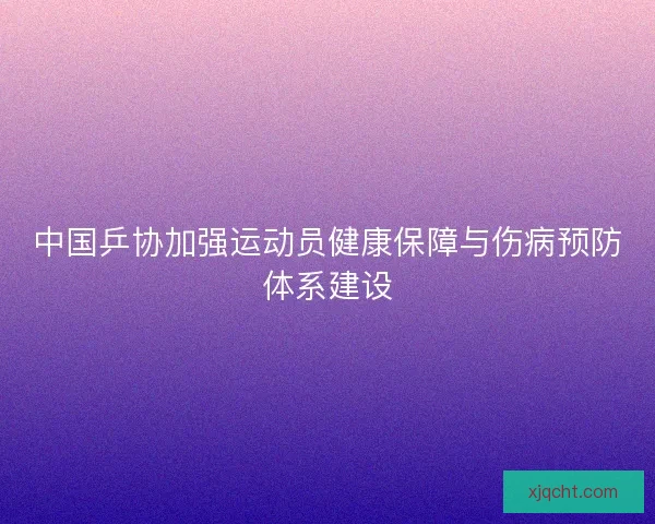 中国乒协加强运动员健康保障与伤病预防体系建设