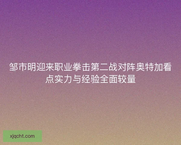 邹市明迎来职业拳击第二战对阵奥特加看点实力与经验全面较量